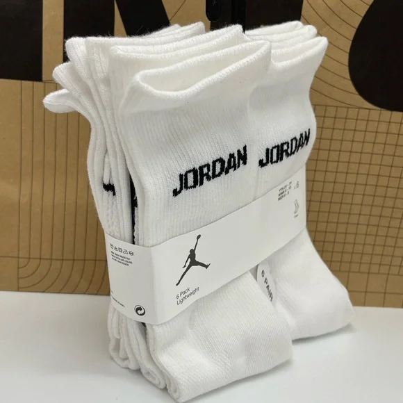 Jordan Athletic White Crew Socks - 6 Pair - Picture 3 of 16